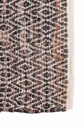 Homescapes Real Leather Handwoven Pattern Hall Runner, 66 x 200 cm in Brown - Size: 66 cm x 200 cm - thumbnail 4