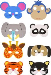 Shatchi Eva Foam Animal Face Masks For Kids Birthday Party Bag Fillers Fancy Dress Accessories Assorted - thumbnail 3