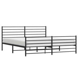 Berkfield Home Metal Bed Frame with Headboard & Footboard Black 183x213 cm - thumbnail 5