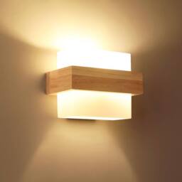 Pheashine Wooden LED Wall Light, Scandinavian Style, E27 Socket (Bulb includedt) in Light Brown - thumbnail 1