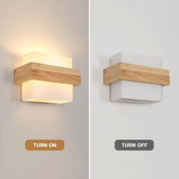 Pheashine Wooden LED Wall Light, Scandinavian Style, E27 Socket (Bulb includedt) in Light Brown - thumbnail 6