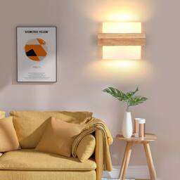 Pheashine Wooden LED Wall Light, Scandinavian Style, E27 Socket (Bulb includedt) in Light Brown - thumbnail 3