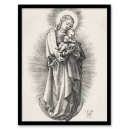 Artery8 The Virgin on the Crescent Moon Durer Framed Wall Art Print in White - Size: A4 - thumbnail 1
