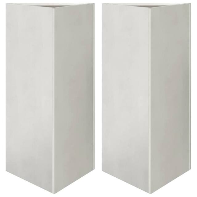Berkfield Home Garden Planters 2 pcs Triangular 40x34.5x70 cm Stainless Steel in Silver - image 1