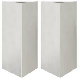 Berkfield Home Garden Planters 2 pcs Triangular 40x34.5x70 cm Stainless Steel in Silver