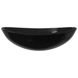 Berkfield Home Basin Tempered Glass 54.5x35x15.5 cm Black - thumbnail 3
