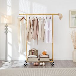 House of Home Heavy Duty Gold Clothes Rail Adjustable Width & Height - thumbnail 7