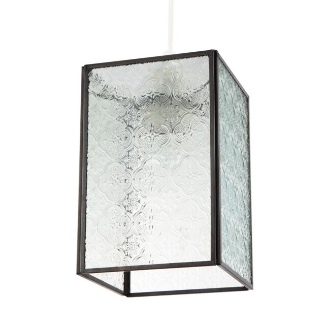 Happy Homewares Vintage Traditional Bronze Pendant Shade with Clear Moroccan Glass - image 1