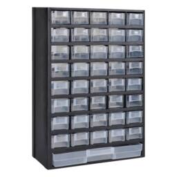 Berkfield Home 41-Drawer Plastic Storage Cabinet Tool Box in Black - thumbnail 2