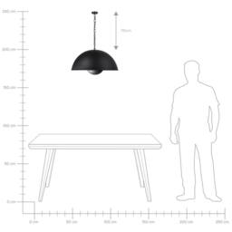 Wyld and Coco 158cm Matte Black Steel Pendant Light - thumbnail 3