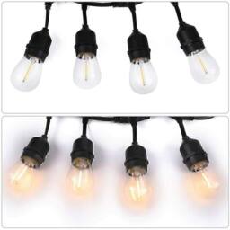 SPETLEK Festoon Outdoor String Lights 10 Bulbs in Black - thumbnail 1
