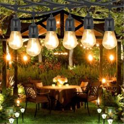 SPETLEK Festoon Outdoor String Lights 10 Bulbs in Black - thumbnail 4