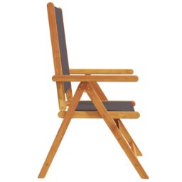 Berkfield Home Reclining Garden Chairs 8 pcs Anthracite Fabric & Solid Wood - thumbnail 5