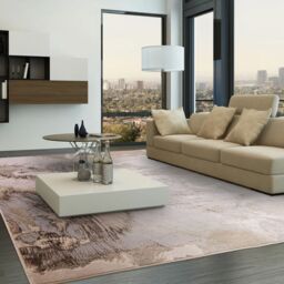 The Rug Shop UK Modern Abstract Area Polyester Polypropylene Easy to clean Rug in Cream - Size: 200 cm x 290 cm - thumbnail 1