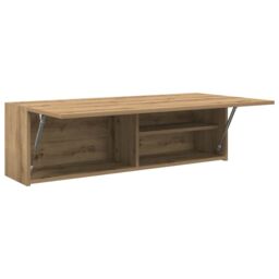Berkfield Home Bathroom Wall Cabinet Artisan Oak 100x25x30 cm Engineered Wood in Brown - Size: 100 x 25 x 30 cm - thumbnail 4