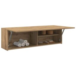 Berkfield Home Bathroom Wall Cabinet Artisan Oak 100x25x30 cm Engineered Wood in Brown - Size: 100 x 25 x 30 cm - thumbnail 1