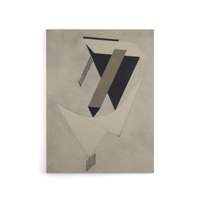 "Artery8 Lazar El Lissitzky Kestnermappe Proun Canvas Wall Art Print in Grey - Size: W24"" x H32""" - image 1
