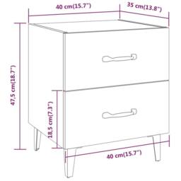 Berkfield Home Bedside Cabinets 2pcs White 40x35x47.5 cm - thumbnail 8
