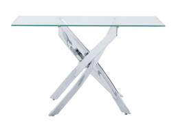 Vente-unique Tempered Glass & Chromed Metal Console Table - Transparent - COSIMA in Clear - thumbnail 4