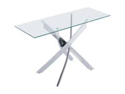 Vente-unique Tempered Glass & Chromed Metal Console Table - Transparent - COSIMA in Clear - thumbnail 5