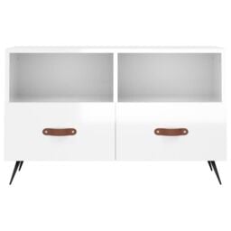 Berkfield Home TV Cabinet High Gloss White 80x36x50 cm Engineered Wood - Size: 80 x 36 x 50 cm - thumbnail 5