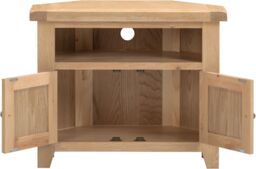Seconique Windsor Ivory Corner TV Unit (Fully Assembled) in Light Oak - thumbnail 4