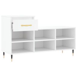 Berkfield Home Shoe Cabinet White 102x36x60 cm Engineered Wood - Size: 102 x 36 x 60 cm - thumbnail 6