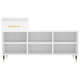 Berkfield Home Shoe Cabinet White 102x36x60 cm Engineered Wood - Size: 102 x 36 x 60 cm - thumbnail 5