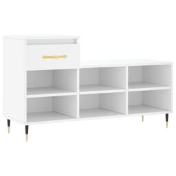 Berkfield Home Shoe Cabinet White 102x36x60 cm Engineered Wood - Size: 102 x 36 x 60 cm - thumbnail 2