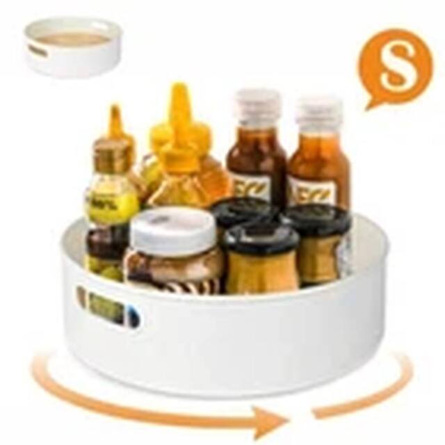 Havendro Small - 22.5*6.7cm Lazy Susan Organizer Rotating Tray Home Spice Rack in White - image 1