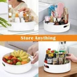 Havendro Small - 22.5*6.7cm Lazy Susan Organizer Rotating Tray Home Spice Rack in White - thumbnail 4