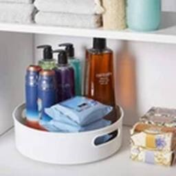 Havendro Small - 22.5*6.7cm Lazy Susan Organizer Rotating Tray Home Spice Rack in White - thumbnail 2