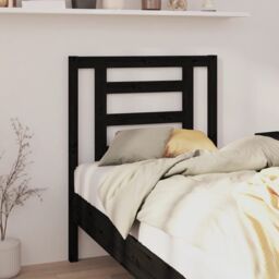 Berkfield Home Bed Headboard Black 81x4x100 cm Solid Wood Pine - Size: 81 x 4 x 100 cm - thumbnail 1
