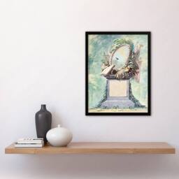 Artery8 Aert Schouman Framed Wall Art 18th Century Monument Design Watercolour in Green - Size: A4 - thumbnail 2