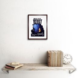 "Artery8 Wall Art Print Train Like A Beast Look Like A Beauty Artwork Framed 9X7 Inch in Brown - Size: W7"" x H9""" - thumbnail 2