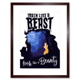 "Artery8 Wall Art Print Train Like A Beast Look Like A Beauty Artwork Framed 9X7 Inch in Brown - Size: W7"" x H9""" - thumbnail 1