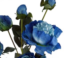 Leaf 6 x 55cm Blue Peony Artificial Flower Stems - 24 flowers 18 buds - Size: 6 x 55 cm - thumbnail 5