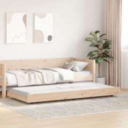 Berkfield Home Natural Bed Frame Natural Solid Pine wood 80 x 200 cm Durable in Brown - thumbnail 5