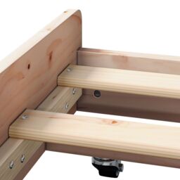 Berkfield Home Natural Bed Frame Natural Solid Pine wood 80 x 200 cm Durable in Brown - thumbnail 9