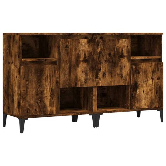 Berkfield Home Sideboards 2 pcs Smoked Oak 60x35x70 cm Engineered Wood in Brown - Size: 60 x 35 x 70 cm - image 1