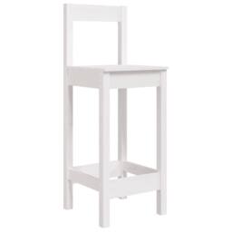 Berkfield Home Beautiful 5 Piece Garden Bar Set White Solid Wood Pine - thumbnail 7