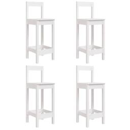 Berkfield Home Beautiful 5 Piece Garden Bar Set White Solid Wood Pine - thumbnail 6