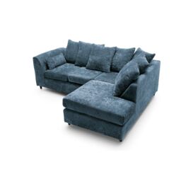 Abakus Direct Harriet Crushed Chenille Right Facing Corner Sofa in Dark Blue - thumbnail 4