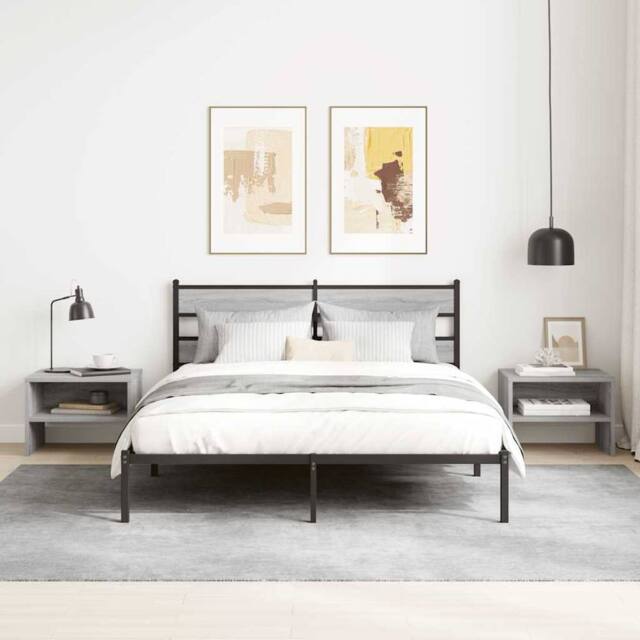 Berkfield Home Classic Bedside Cabinet Grey Sonoma 40x30x30 cm Engineered Wood - Size: 40 x 30 x 30 cm - image 1