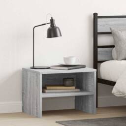 Berkfield Home Classic Bedside Cabinet Grey Sonoma 40x30x30 cm Engineered Wood - Size: 40 x 30 x 30 cm - thumbnail 2