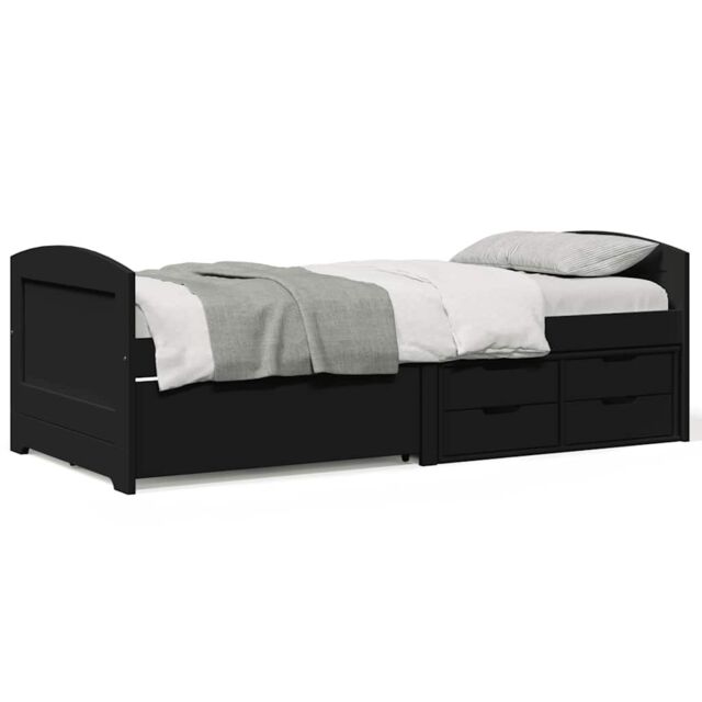 Berkfield Home Day Bed with 5 Drawers without Mattress IRUN Black 90x200 cm - image 1