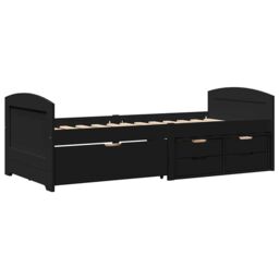 Berkfield Home Day Bed with 5 Drawers without Mattress IRUN Black 90x200 cm - thumbnail 2