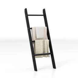 Havendro 137cm 4 Tier Wooden Leaning Blanket Quilt Ladder in Black - thumbnail 3