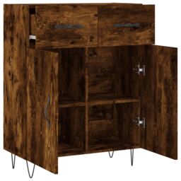 Berkfield Home Sideboard Smoked Oak 69.5x34x90 cm Engineered Wood in Brown - thumbnail 5