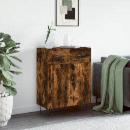 Berkfield Home Sideboard Smoked Oak 69.5x34x90 cm Engineered Wood in Brown - thumbnail 1